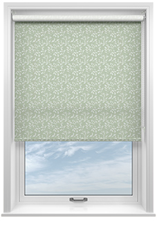Delicate Foliage, Mint Green - Roller Blind